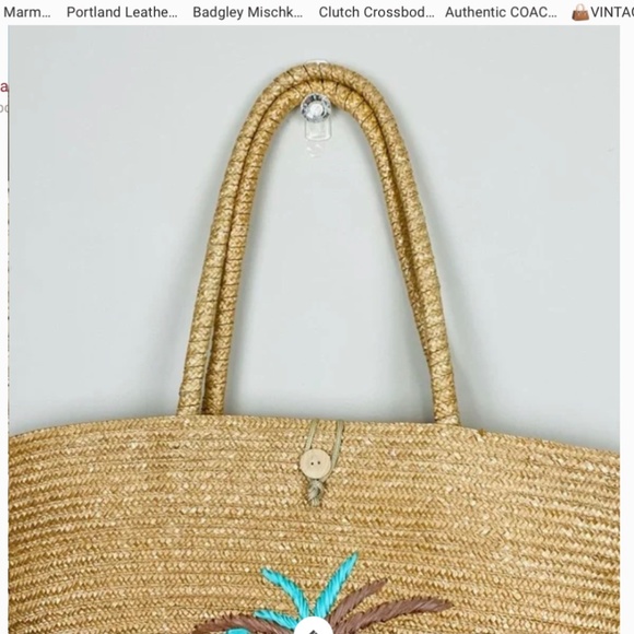 Extra Large Palm Tree Straw Tote - Picture 4 of 7